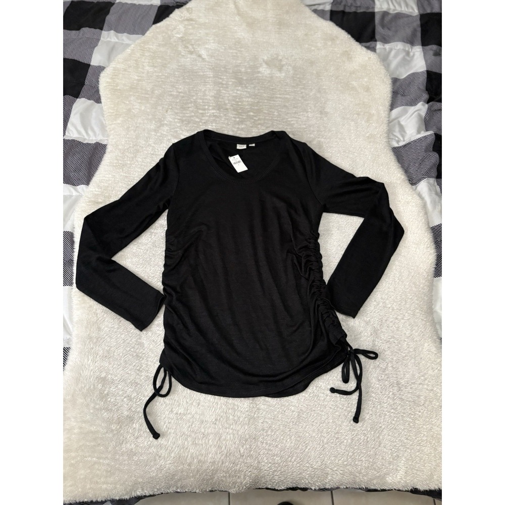New Gap Sweater Women Size Small Black Softspun Lace‎ Up Sides